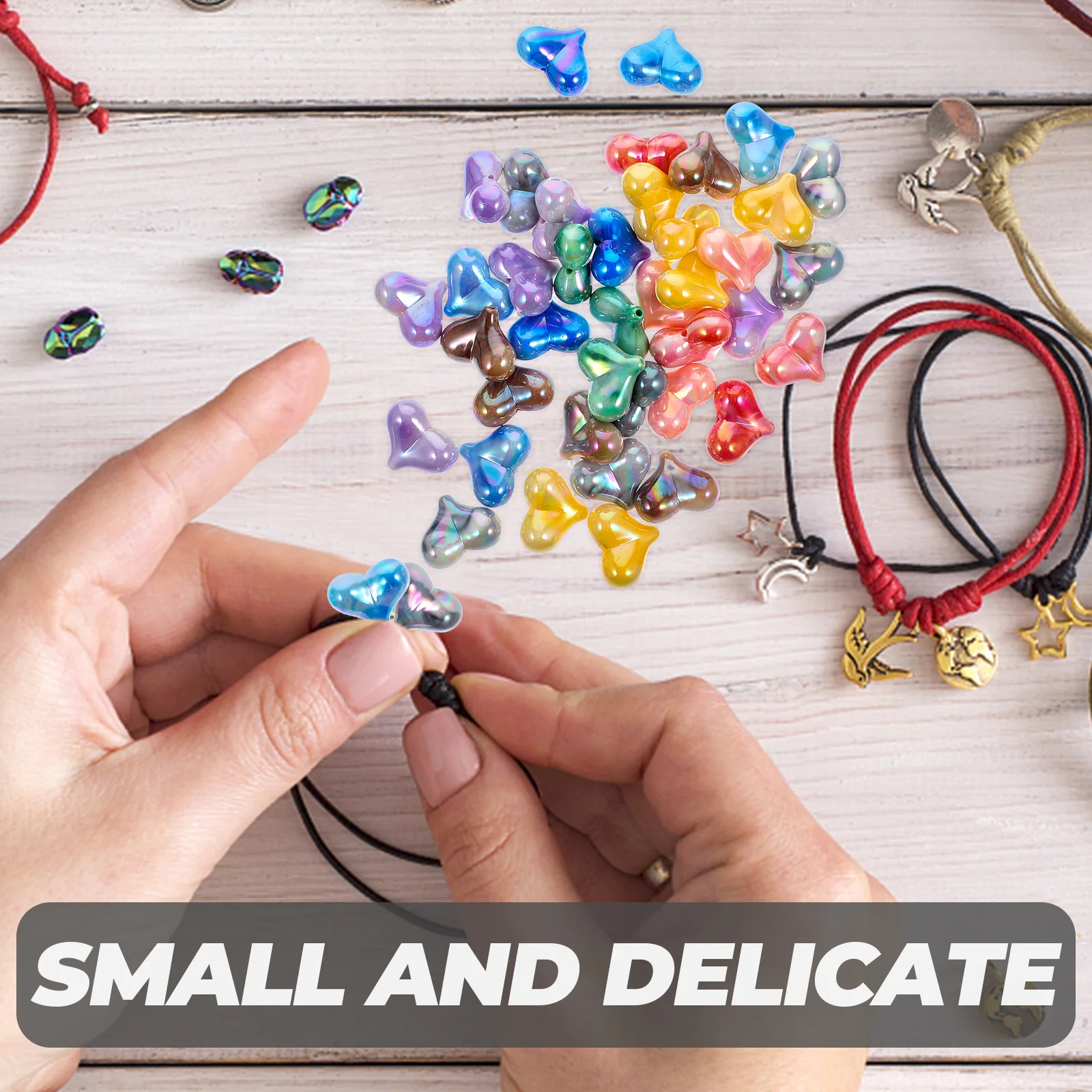 

40 Pcs Scattered Beads Beading Material Jewelry Cute Acrylic for Bracelet Making