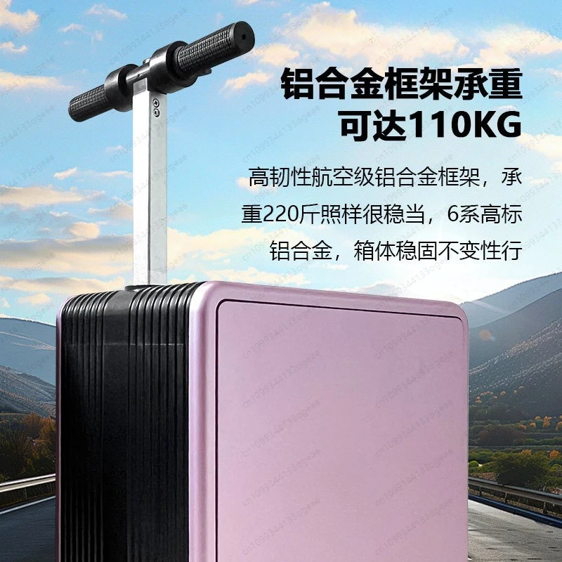 Smart Ride-On Electric Suitcase, 20 Inch Motorized Luggage with Seat, Auto-Follow & Silent Mode, Personal Mobility Carry-On