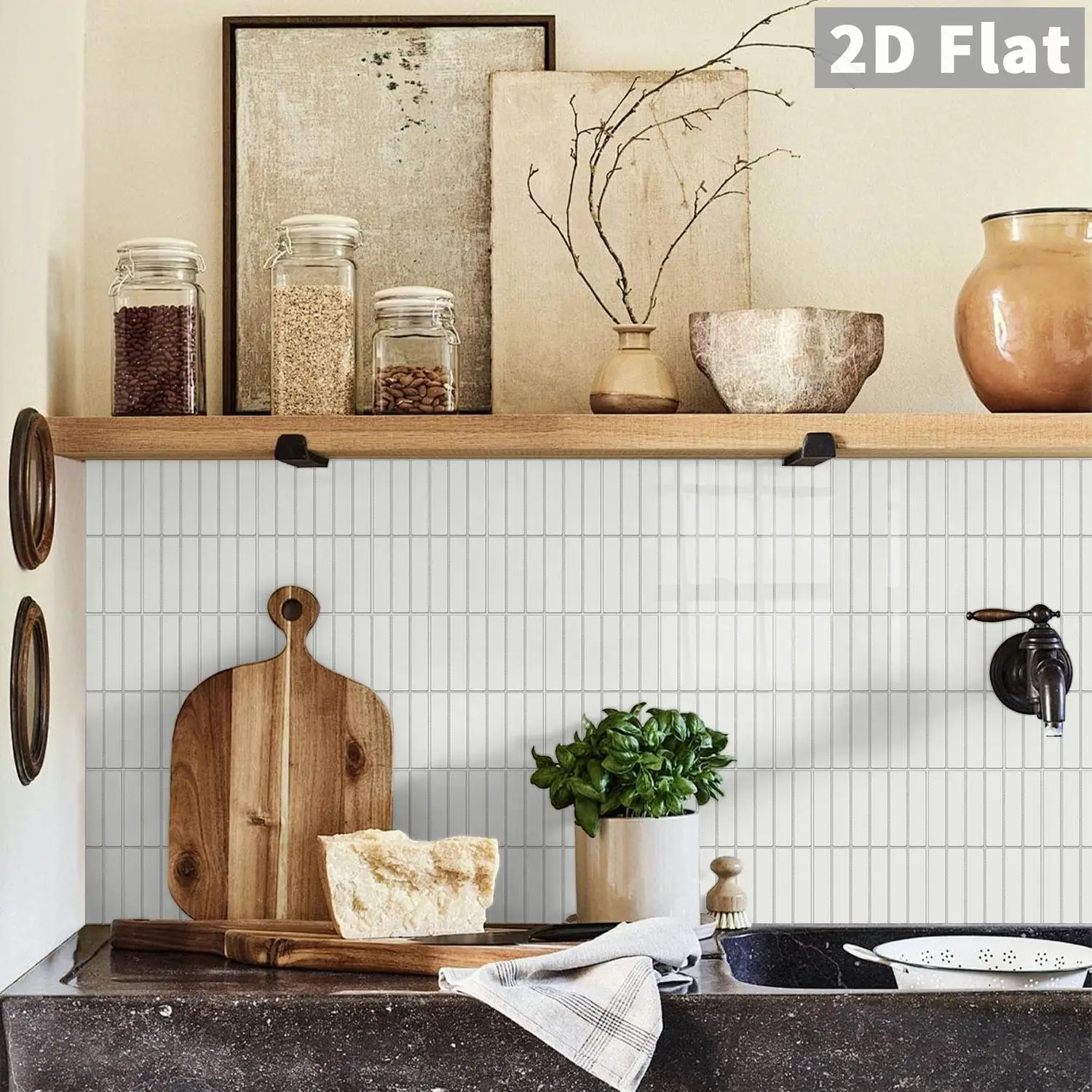 14pcs Self-adhesive Tile Wall Stickers - Peel and apply instantly for kitchen backsplashes, waterproof and heat-resistant.