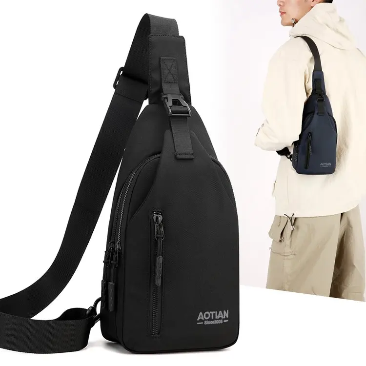 

Новинка 2025 года, модная нейлоновая мужская сумка через плечо, повседневная нагрудная сумка на одно плечо, тканевая сумка для отдыха из бычьей ткани с застежкой-молнией
