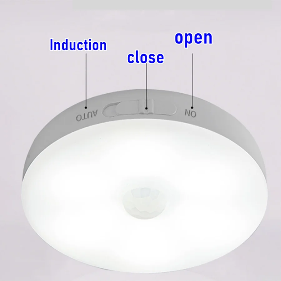 Veilleuse LED USB avec capteur de mouvement et interrupteur, lampe de chambre aste, économie d'énergie, lampe murale automatique à induction Linge