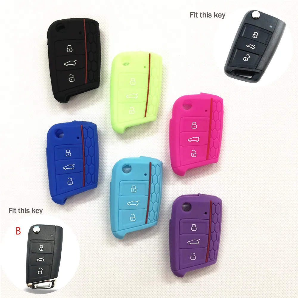 Silicone Car Key Cover Case For Skoda Octavia Yeti Roomster Fabia Rapid Superb KODIAQ Citigo KAMIQ KAROQ SCALA