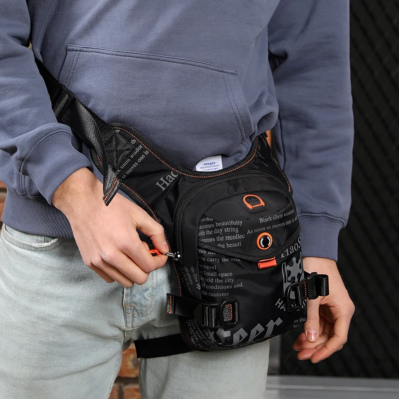 Bolsa de Perna Unissex de Nylon de Alta Qualidade para Ciclismo, Bolsas de Perna Esportivas Masculinas, Bolsa de Cintura Multifuncional para Viagem, P