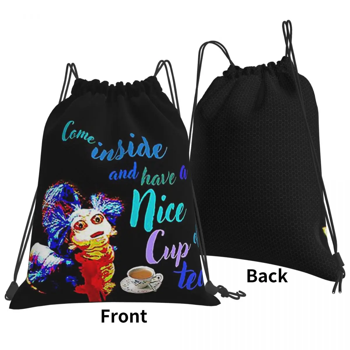 Labyrinth Worm Backpacks Fashion Drawstring Bags Shoes Bag Book Bags for Travel Students