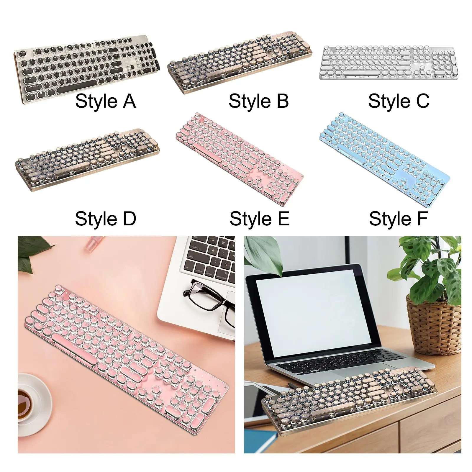 Teclado mecánico Brillo Ajustable Con Cable 3 Modos Conectables Gaming