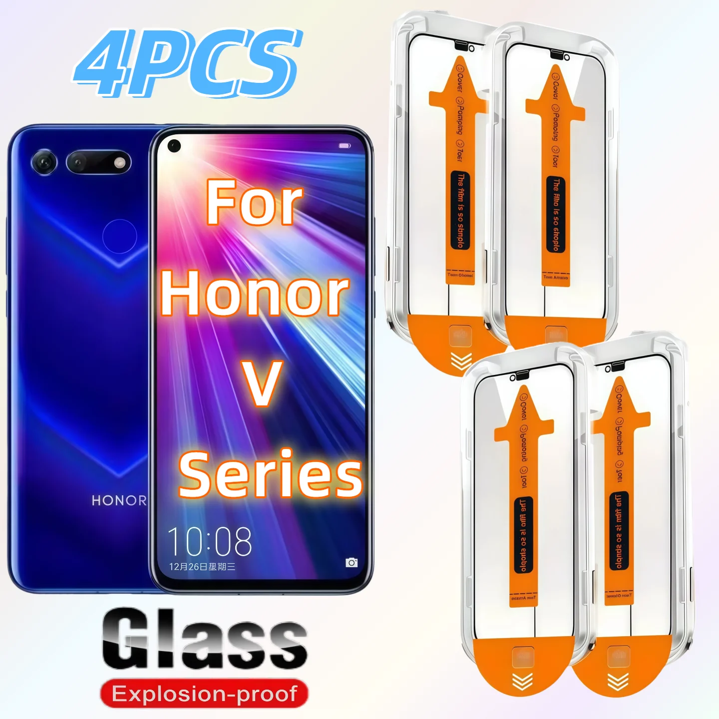 

4-Pack HD Tempered Glass Screen Protector for Honor V20 V30 V30 pro - 9H Hardness Dust-Free Bubble-Free Protection