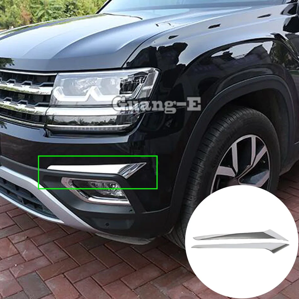 Car Front Fog Light Strip Trim Cover Decoration Frame For VW Volkswagen Teramont Atlas 2017 2018 2019 2020 Exterior Accessories