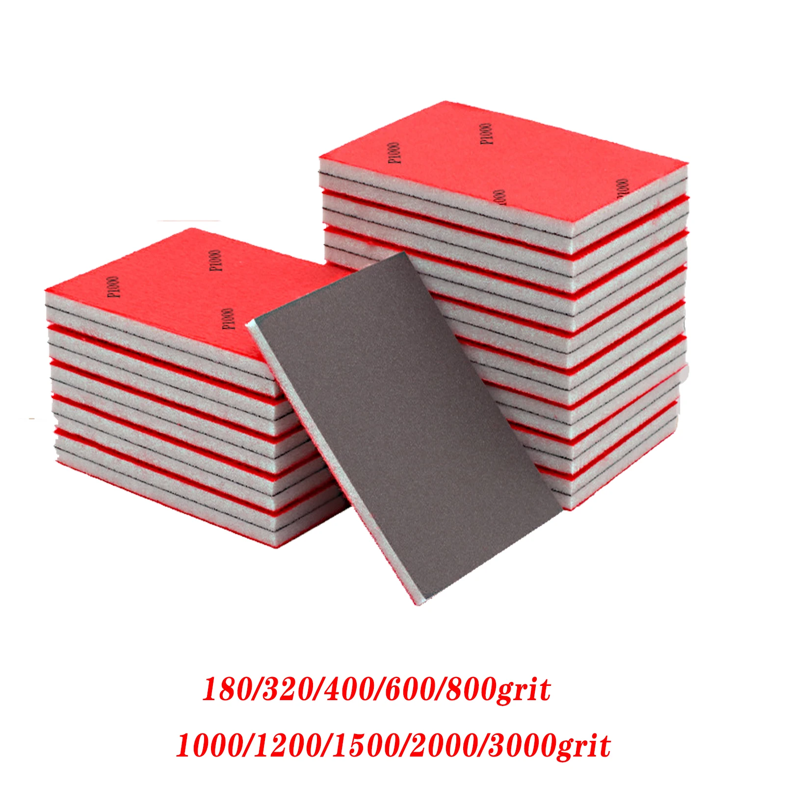 10/20pcs Sanding Sponge Block 75x100mm,Wet Dry Soft Foam Sandpaper With Holder For Metal Wood Polishing 180-3000grit