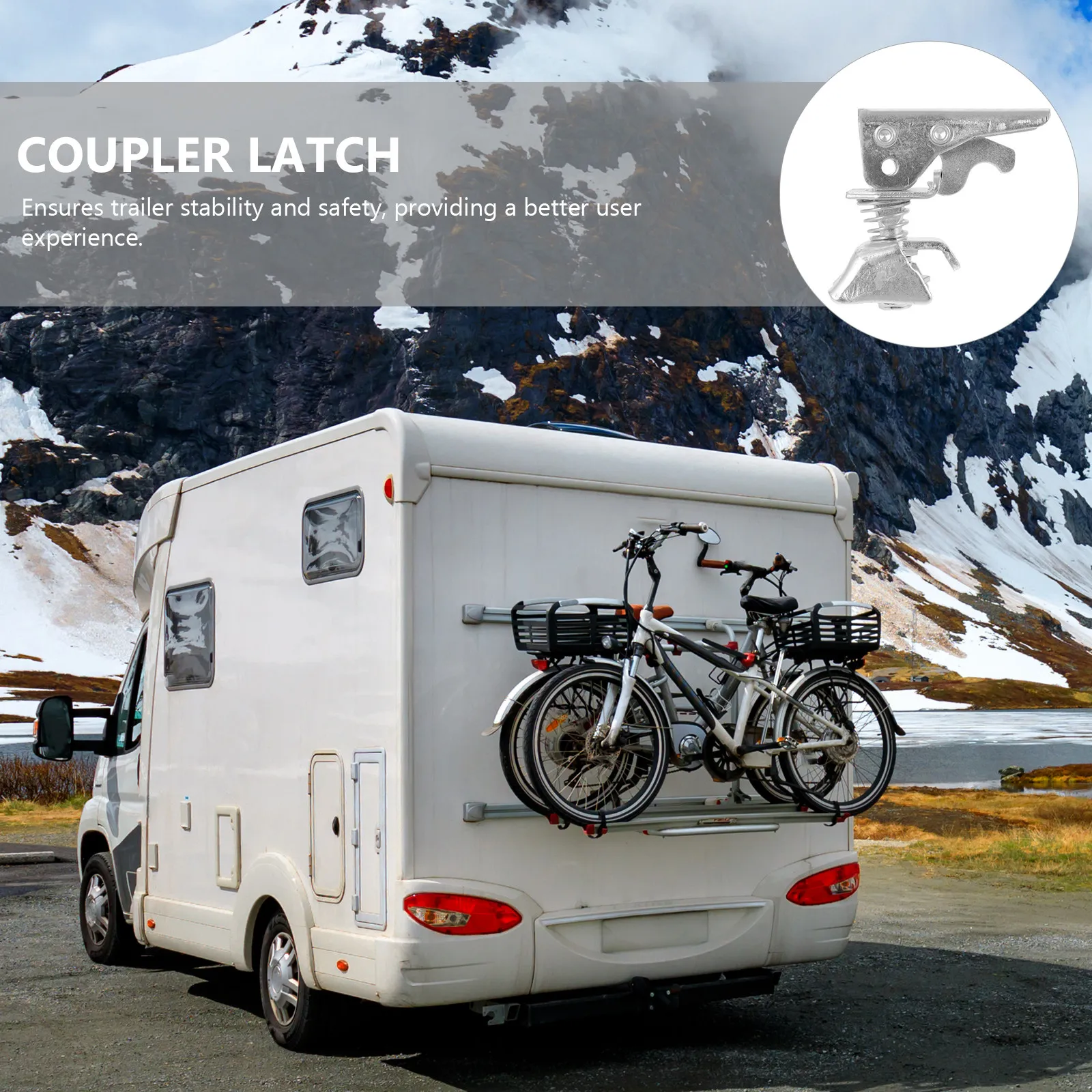 

Trailer Coupler Latch Replacement Kit Stable Easy Install Multi Functional for Various Trailers Handle Ball Cover Coupler Repair