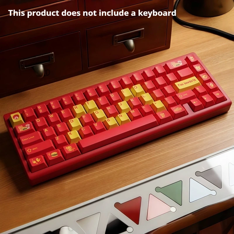 M Keycaps Pbt Thermal Sublimation Process Customized French Fry Machinery Keyboard Keycaps Maimen Red Microphone Keycaps Celeste