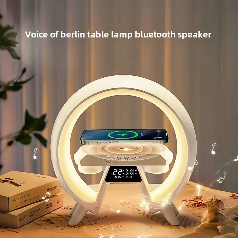 High-end wireless bluetooth audio charging bedside lamp desk lamp birthday gift blue for boys and girls