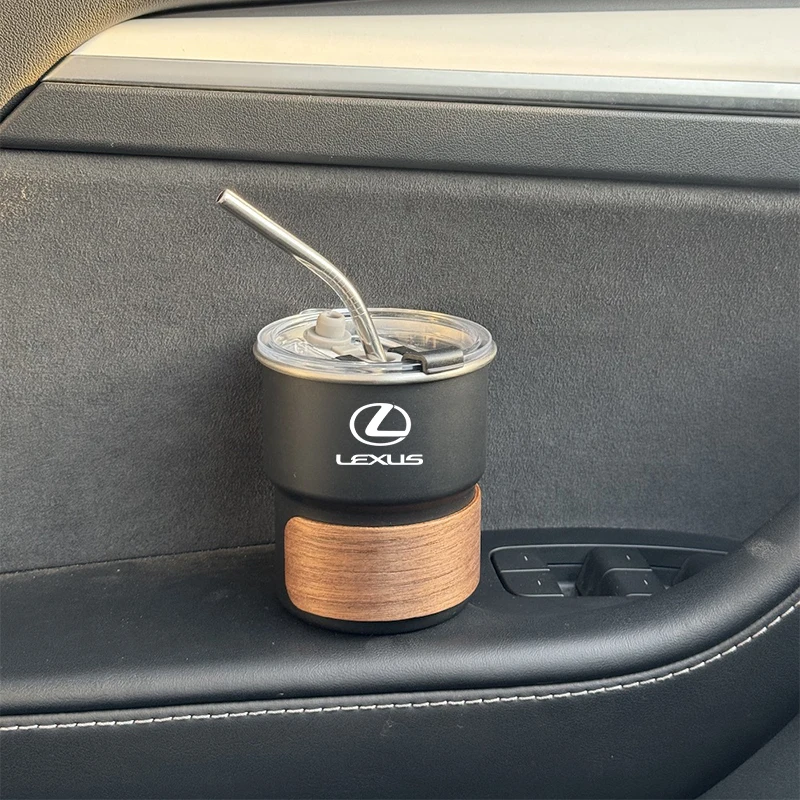 304 Car Stainless Steel Coffee Mug with Lid Anti-Scald Drinks Cup For Lexus ES300 RX330 RX300 GS300 IS250 IS200 NX RX LX UX GX