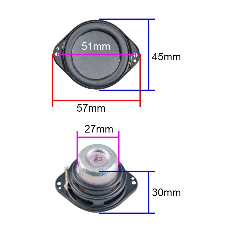 2PCS GHXAMP For Harman Kardon JBL Speaker 1.75 inch Full Band Bass Horn Oval Neodymium For Desktop Bluetooth DIY 4ohm 10w