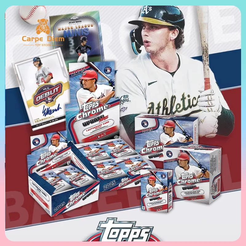 

Original Topps Chrome Updates Baseball 2025 Collectible Series Blind Box Baseball Star Card Collection Toy Birthday Gift