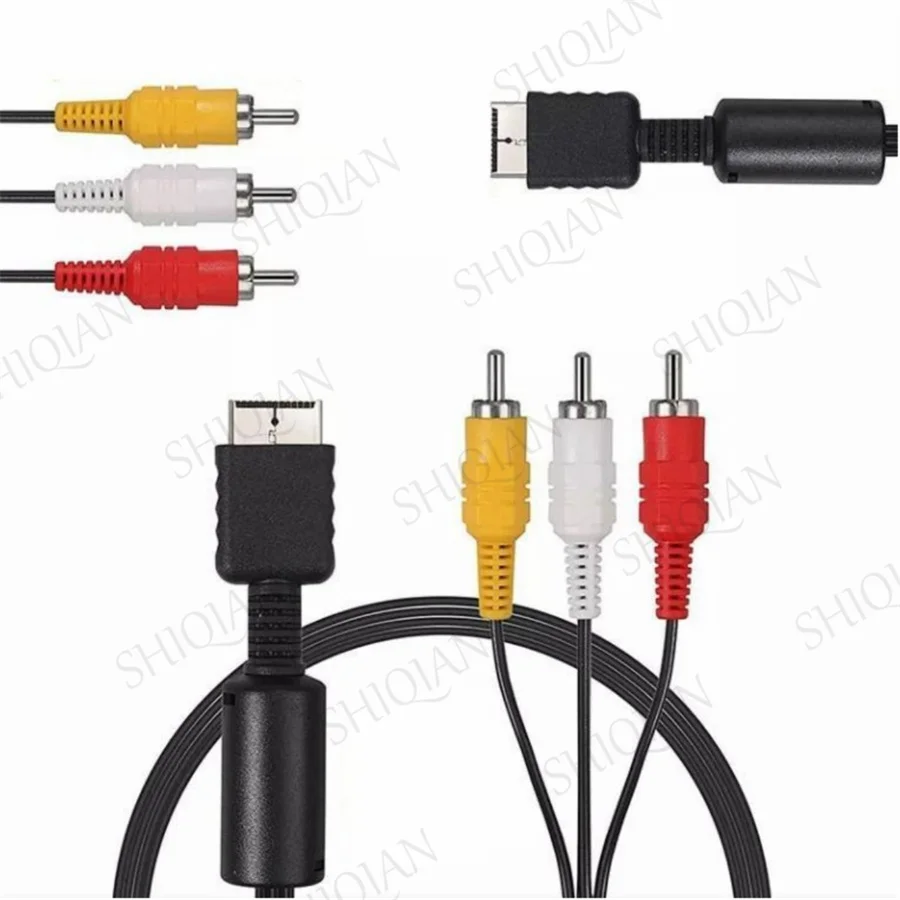 50pcs Audio Video AV Cable Game Composite 3 RCA Copper Wire PS2RGB PS2AV Multi For Sony Playstation1 2 3 PS1 PS2 PS3 Console