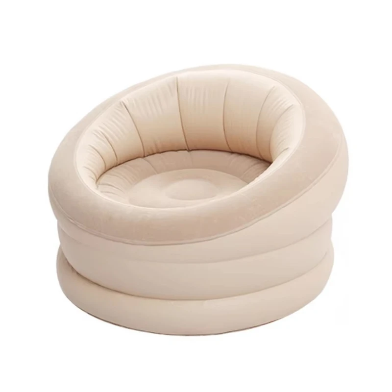 Creative plush single seat lunch break suede round armchair living room and outdoor