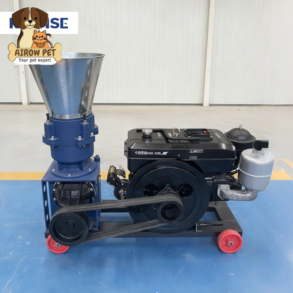 AIROW Hot Sale Diesel Feed Pellet Machine for Poultry Livestock Animal Feed Processing on Small Farms