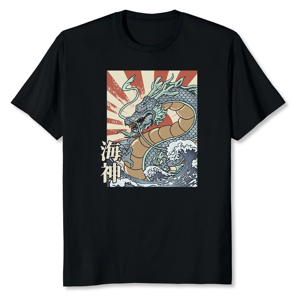 Dragon God Japanese Retro Vintage  Tee T-Shirt Unisex T-shirts Cotton Luxury brand vintage oversized