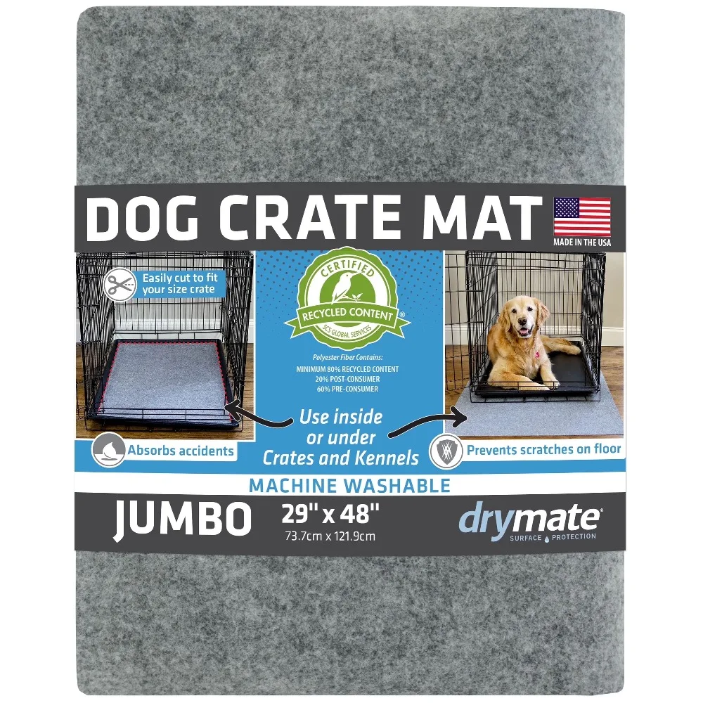 Dog Crate Mat Pad Liner Absorbent Waterproof Non Slip Washable Floor Protector for Pet Cage Custom Size Light Grey 48x29 Inches