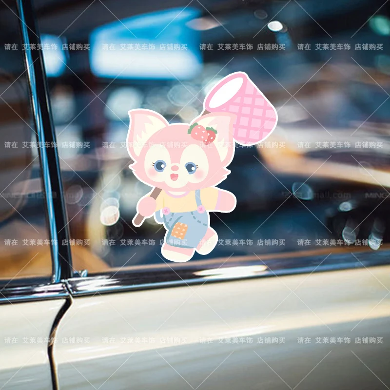 ディズニー漫画ダッフィーかわいいリナベル誕生日プレゼント、車のスクラッチマスク装飾、冷蔵庫、トイレ装飾ステッカー