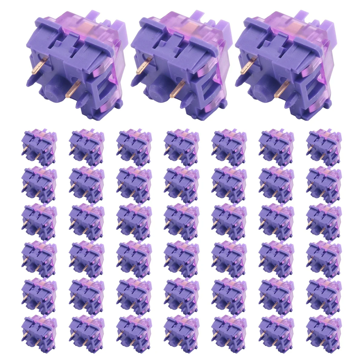 45Pcs V3 Pro Lavender Purple Switches 5 Pin 40gf Tactile Switch Compatible with MX Mechanical Keyboard