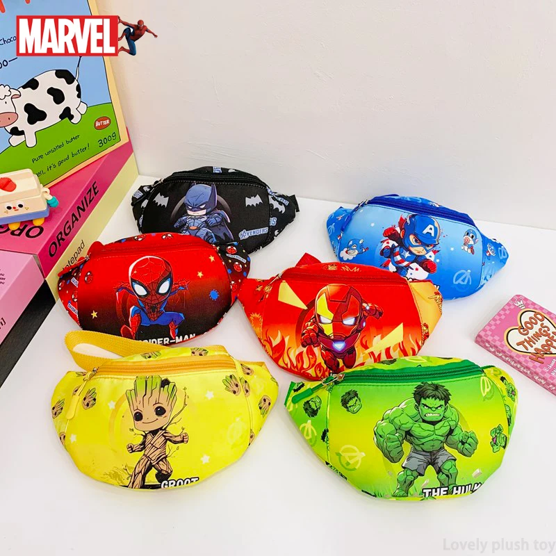 Marsupio Marvel SpiderMan Iron Man Capitan America Borsa a tracolla Anime Cartoon Marsupio Giocattoli per bambini Regali Regali per i fan