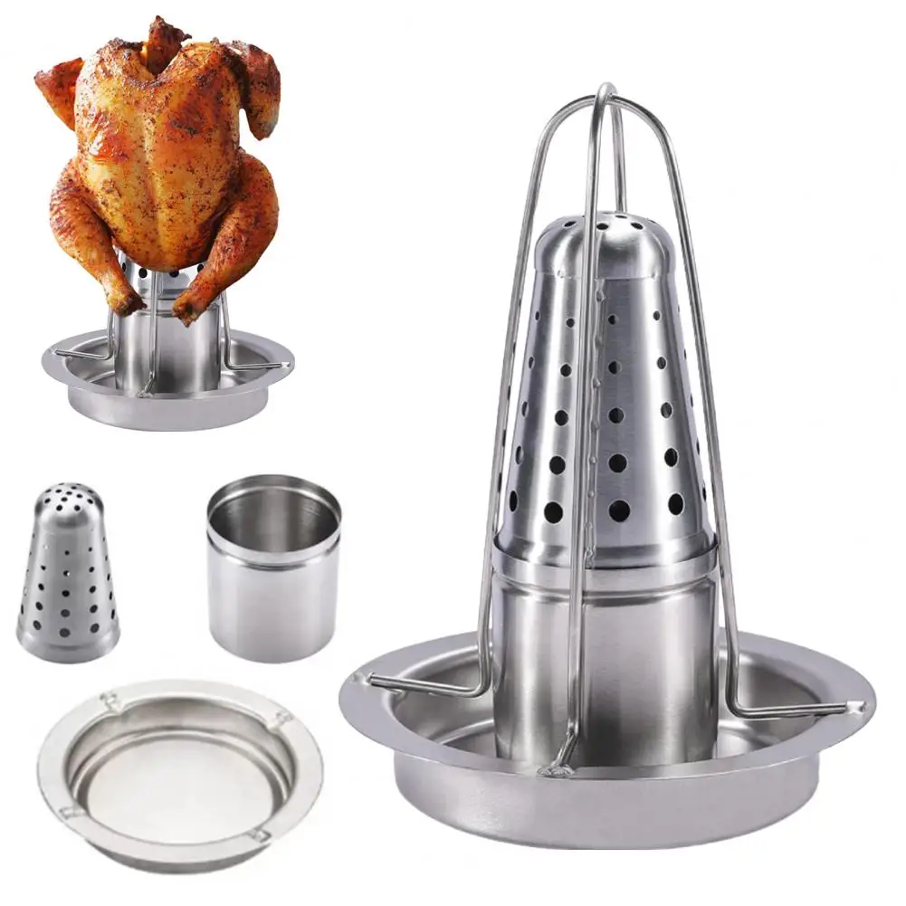 Beer Can Chicken Roaster Rack with Flavouring Container Poultry Roaster for Grill And Oven Aroma Infusion Stand