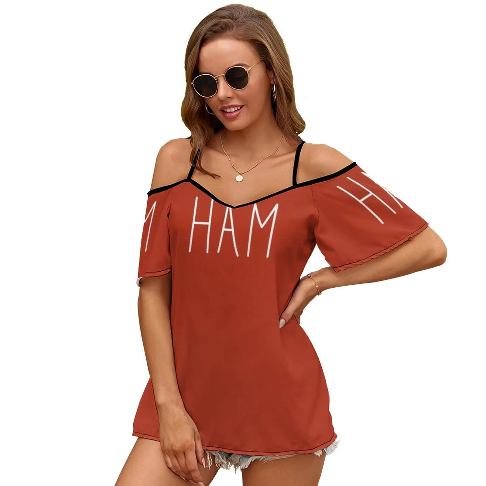 Ham : To Kill A Mockingbird Literally Scout Halloween Print O-Neck Off-The-Shoulder Top Short-Sleeved T-Shirt Ladies Streetwear