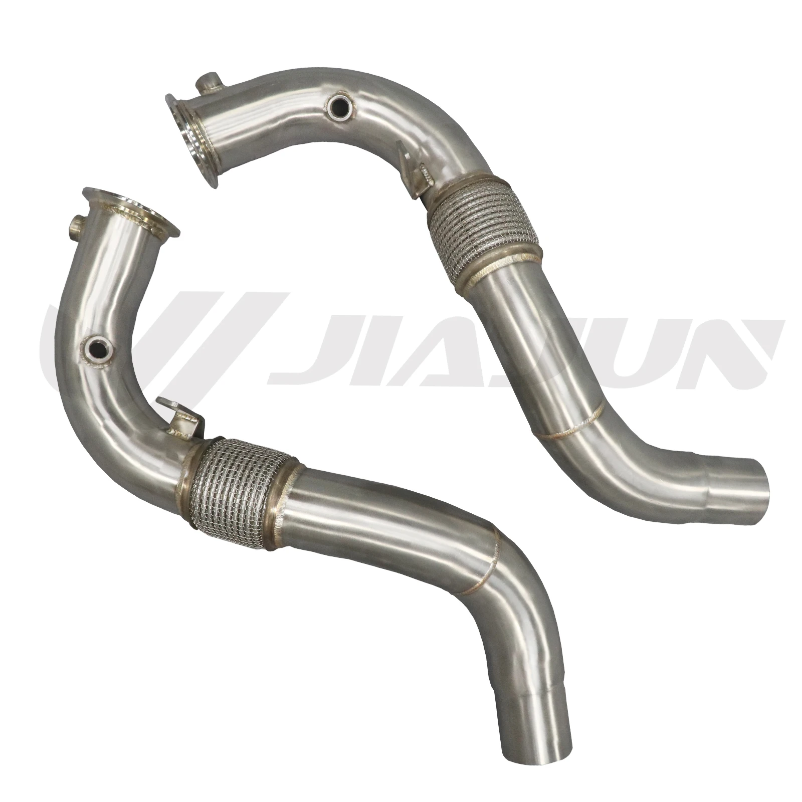 JIAJUN SS304 Stainless Steel High-Performance TIG Welded 1.5mm Thick Exhaust Downpipe  550I F10 4.4T N63 Straight Header