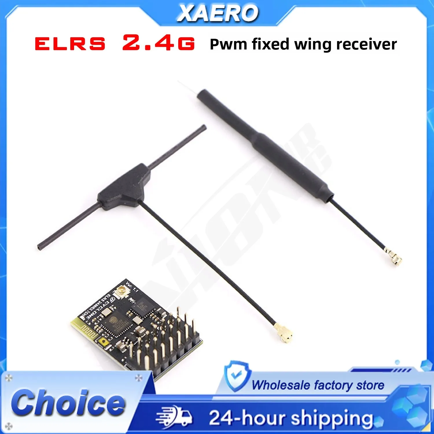 

ExpressLRS ELRS 2.4Ghz 7CH PWM Receiver - CYCLONE RC Open Source, High Refresh Rate, Long Range for FPV Drone Quadcopter