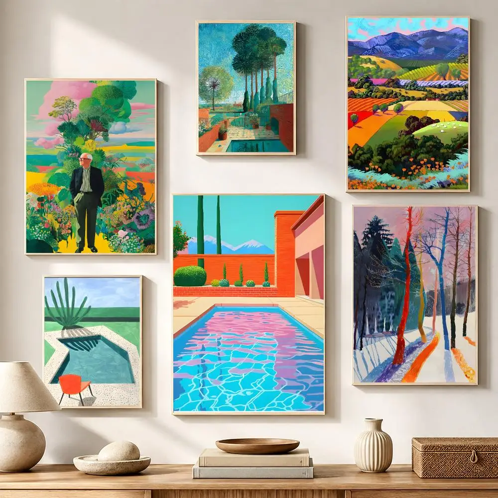Artist D-David Hockney Poster High-definition waterproof stickers, suitable for home décor, gifts, and holiday decorations