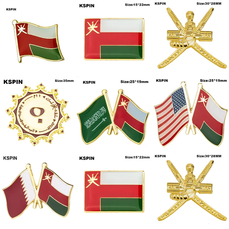 5pcs a lot Oman Flag Laple Pin Badge Brooch