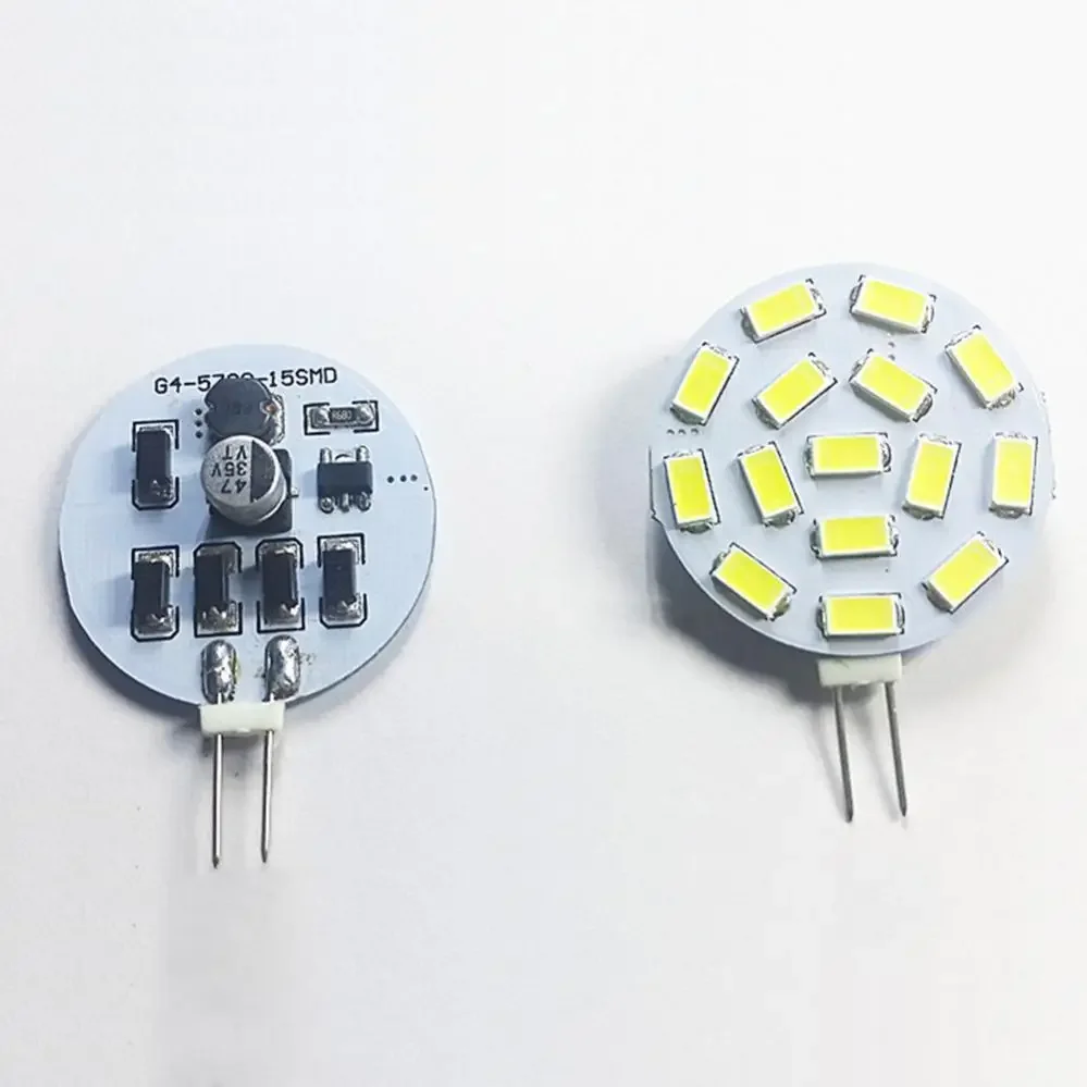 Pop 15LEDs Light Bulb G4 LED PCB 5730SMD 12V AC/DC 24V DC Warm White 3000/6000K Decor Home Lighting Bulb