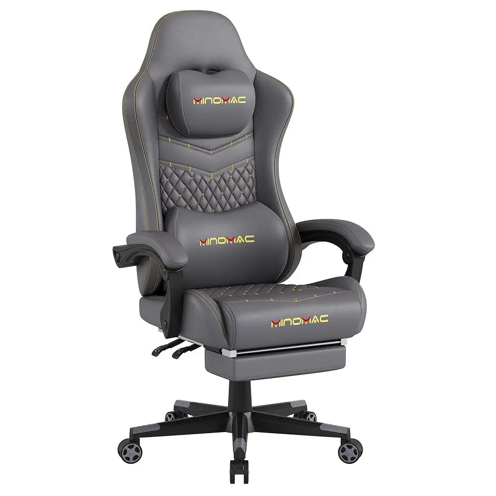 

Gaming Chair, Ergonomic Computer Gaming Chair, Retractable Footrest/Waist Support/Ergonomic Backrest, Office/Home Gamer Chair