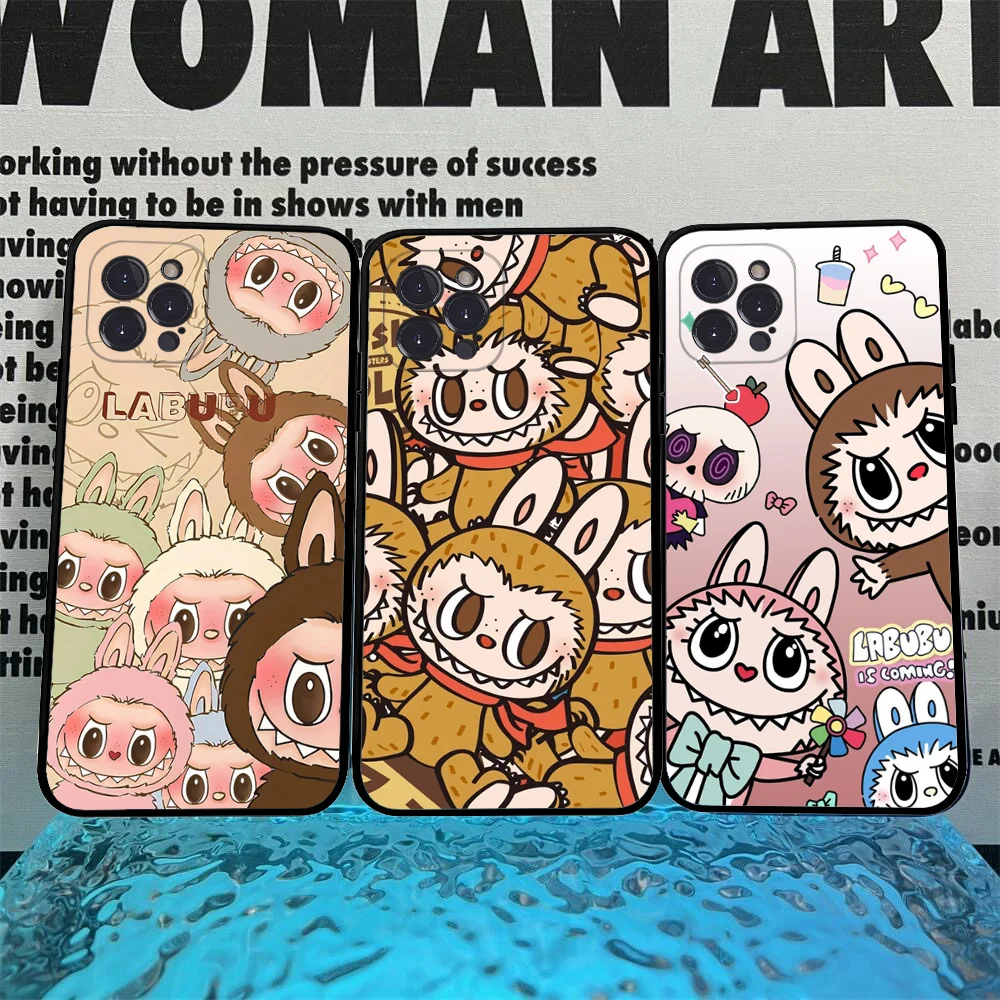 

Cute Cartoon Labubu Phone Case Silicone Soft For Iphone 15 14 13 12 11 Pro Mini XS MAX 8 7 6 Plus X XS XR Cover