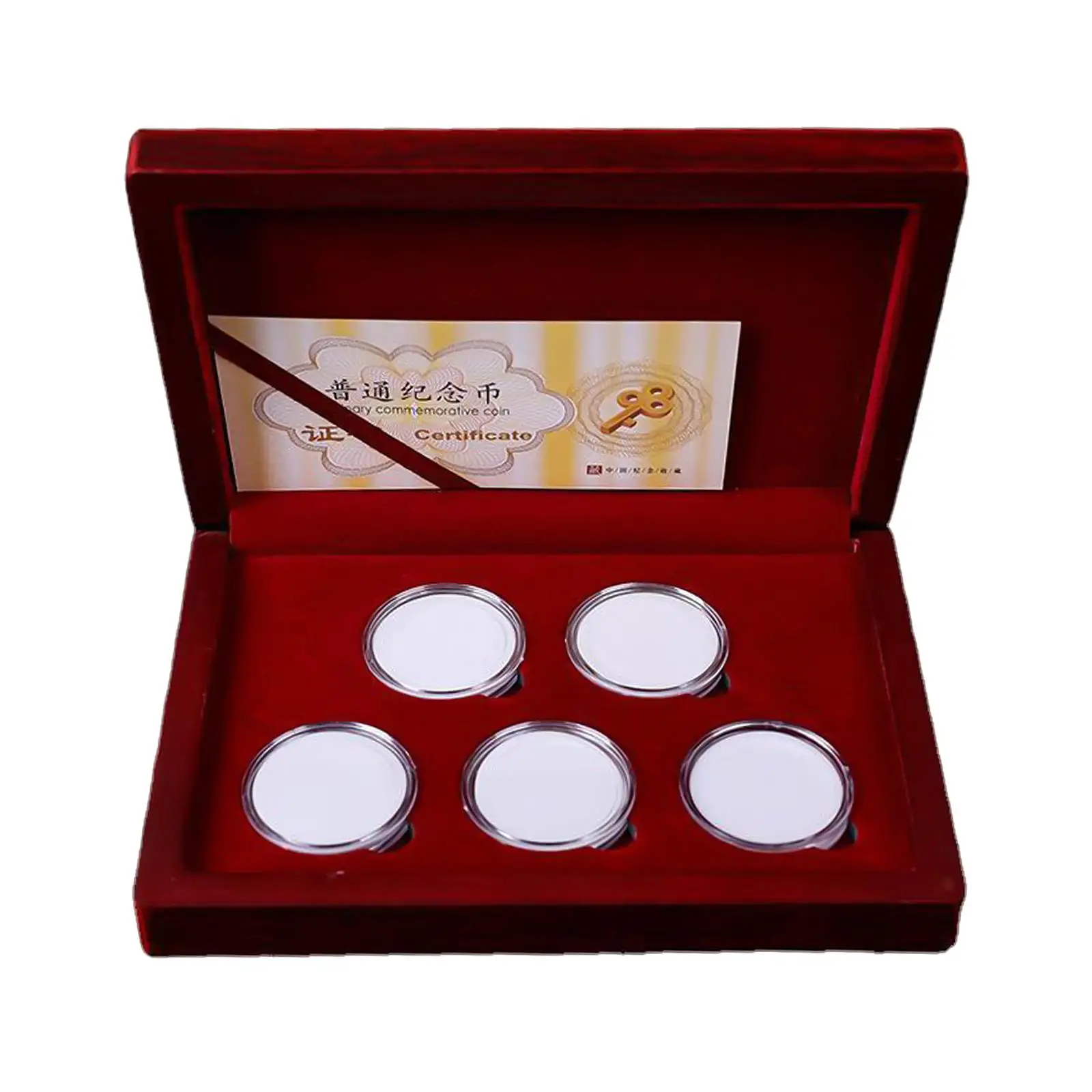 

Wooden Coin Storage Box Case Container with Cushion Pad for Coins Medals Luxury Collection