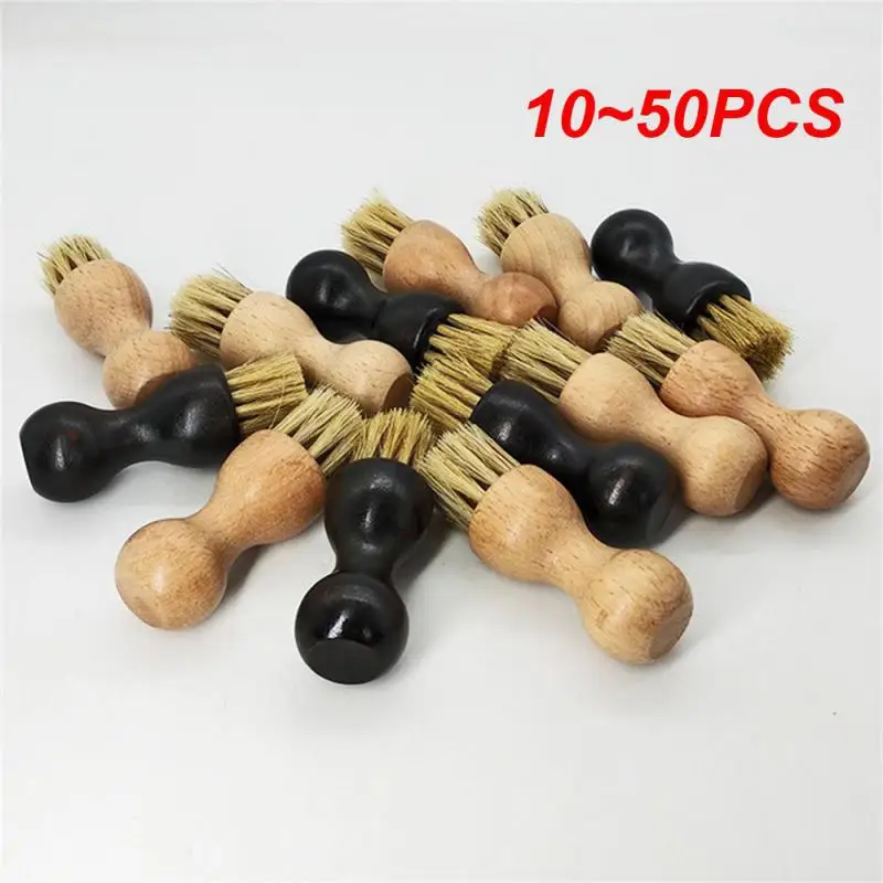 10~50PCS Waxing Brush Strong Flexibility Durable Wood Color Shoe Brush Mini Shoe Brush Easy To Clean Comfortable Beech Handle