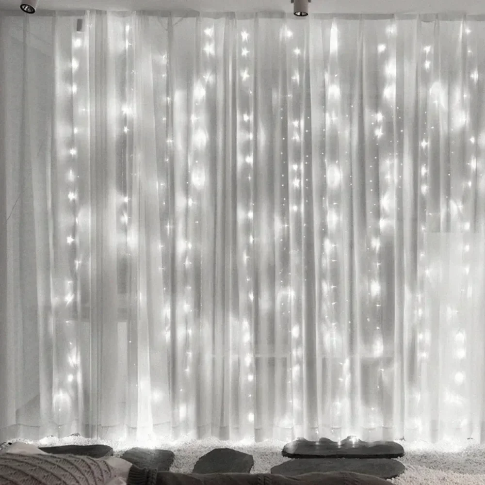 3/4/6 m LED-Vorhang-Lichterkette, Dekoration, USB, Urlaubsgirlande, Feenlampe, 8 Modi, für Zuhause, Garten, Weihnachten, Party, Hochzeit, Dekoration – Detail 17