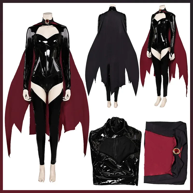 

FC6Movie X Female Super Villain Costume Disguise Madelyne Cosplay Fantasy Cloak Suits Adult Women Roleplay Fantasia Outfits@FC8！