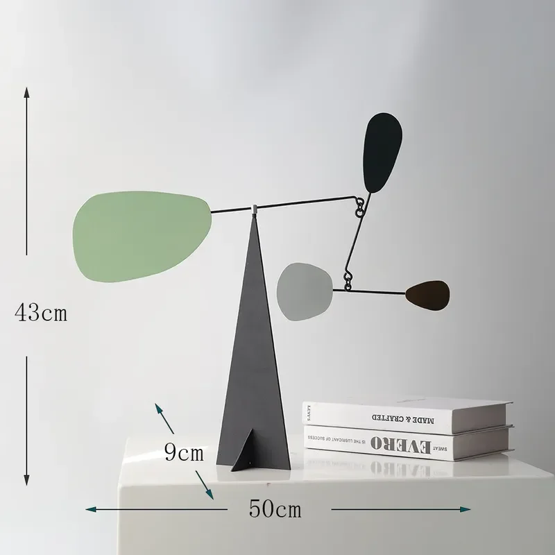 Modern Morandi Triangle Metal Balance Sculpture Minimalist Dynamic Art Ornament for Living Room Office Desk Home Decor Craft