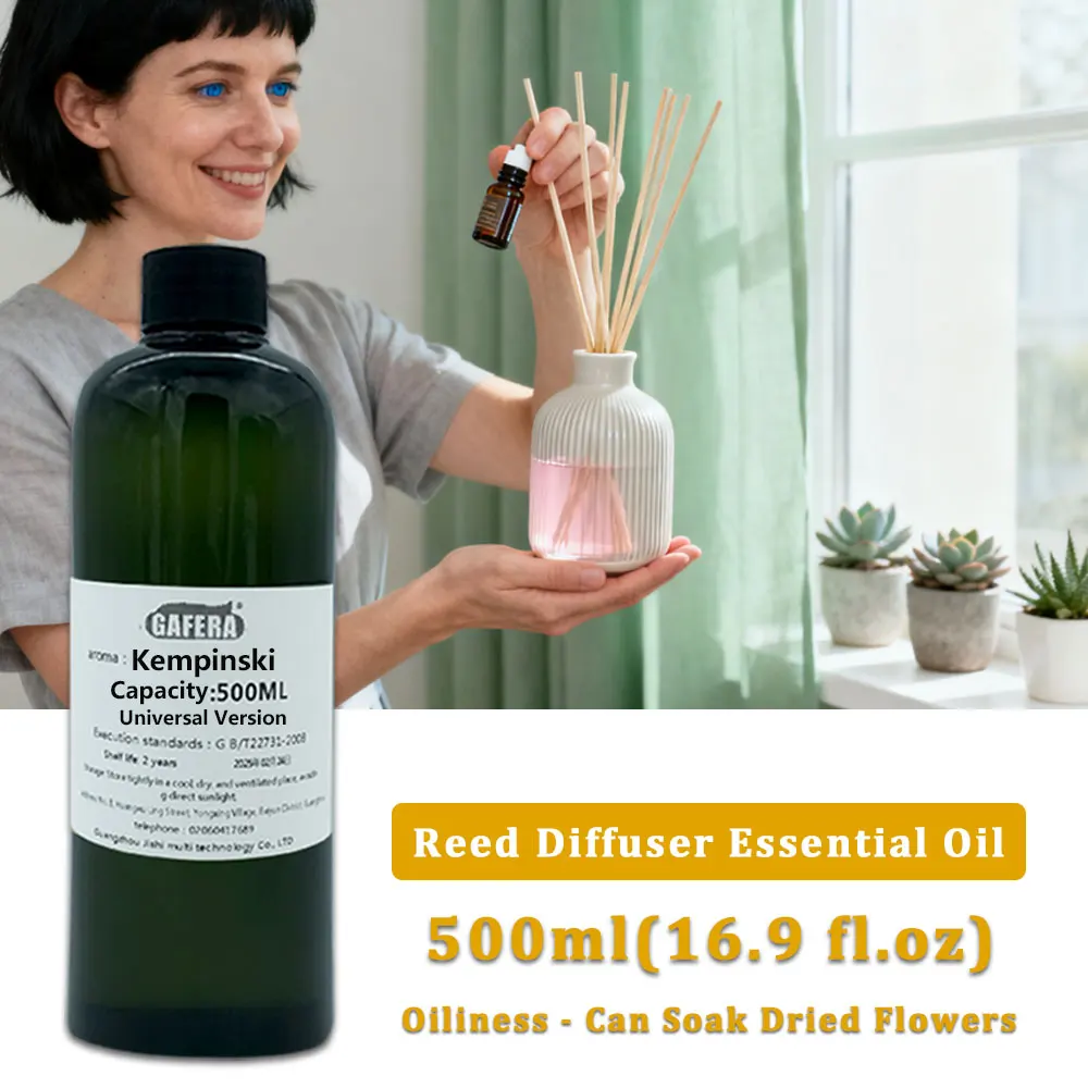GAFERA 500ml(16.9 fl.oz) Kempinski Cedar Essential Oil, For Vine Diffuser & Flameless Aromatherapy, Diffuser Replenish Aroma Oil