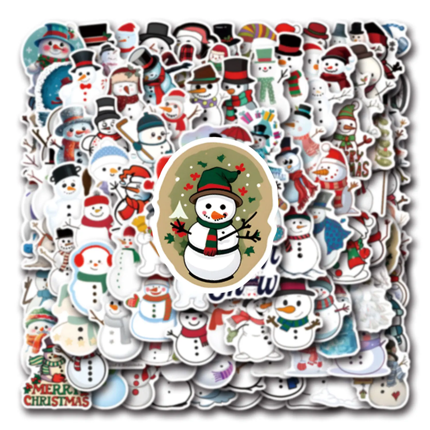 10/30/50/110PCS Snowmanสติกเกอร์น่ารักMeme Graffitiสติกเกอร์กันน้ําตกแต่งกระเป๋าเดินทางแล็ปท็อปกีต้าร์รถจักรยานการ์ตูนDecals