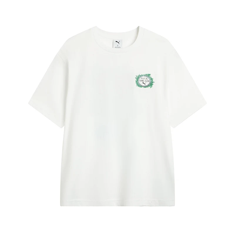 

Puma Белая мужская и женская спортивная повседневная футболка с круглым вырезом и короткими рукавами 63333702