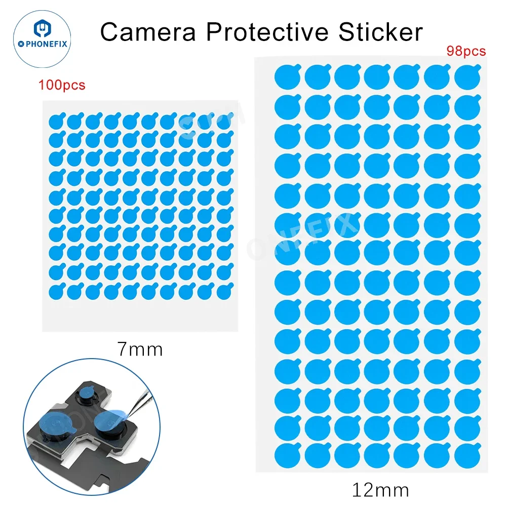 2UUL 98/100/1000Pcs Protective Camera Sticker For IPhone 11 12 13 14 15 16 Camera Repair Infrared Dot Matrix replacement Protect