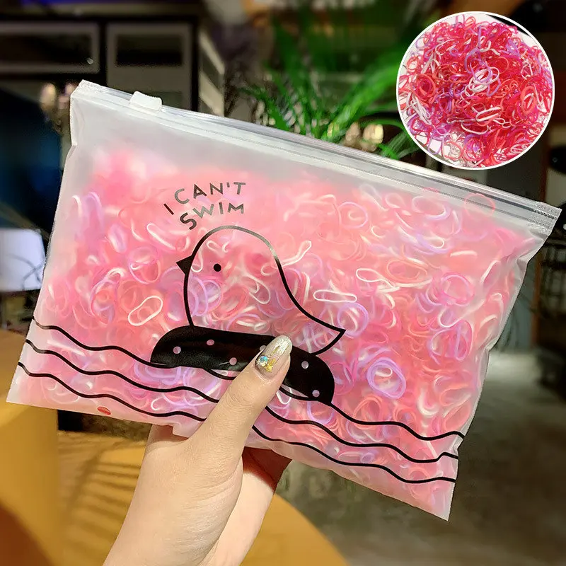 1000 teile/paket Kinder Bunte Kleine Einweg Gummibänder Gum Für Pferdeschwanz Halter Elastische Haarbänder Mode Haar Zubehör