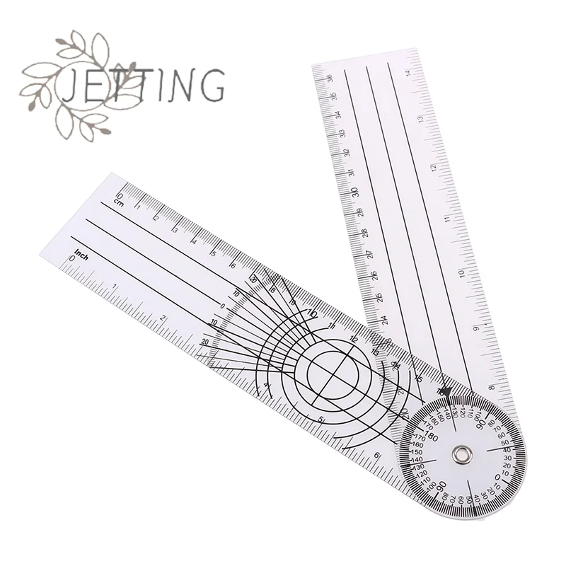Hot 1PC 360 Gradi 0-140mm Goniometro Angolo Medico Angolo Spinale Righello Inclinometro Righello Goniometro Angolo Finder Strumento di Misura