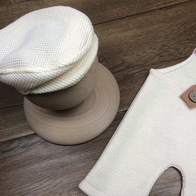 N80C 0-1M Neugeborenen Fotografie Prop Set Infant Entenschnabel Kappe und Zurück Strap Overalls
