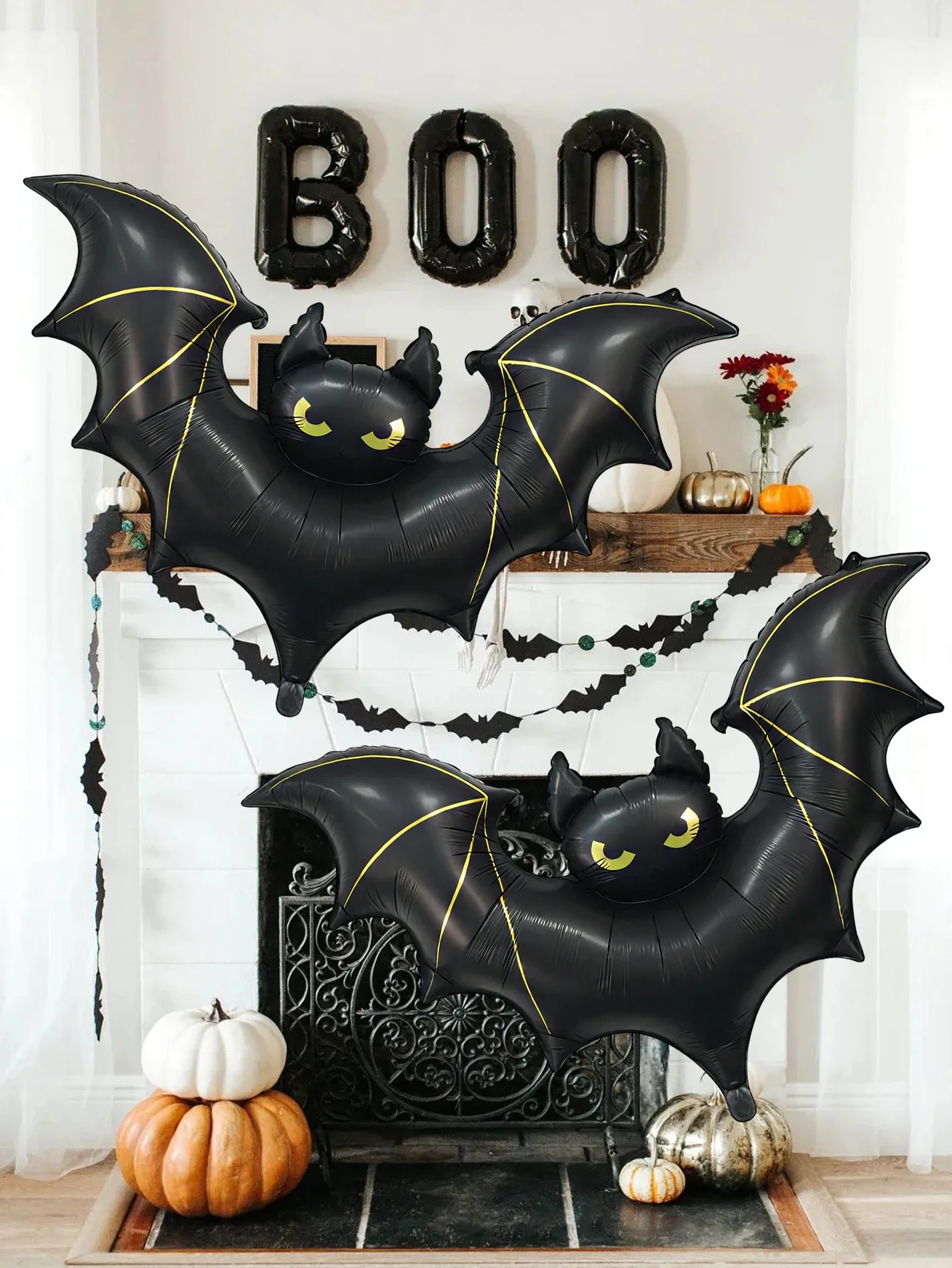 1/2pcs Large Horror Bat Balloon Halloween Party Birthday Decoration Bat Horror Lord Ying Party Can Hang Bat Outdoor Decoration
