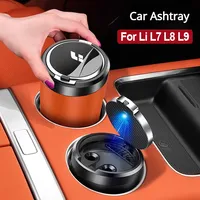 For Leading Lixiang L7 L8 L9 2022 2023 Car Ashtray Auto Pop Lid Ashtray Portable Car Interior Ashtray with LED Light For Lixiang