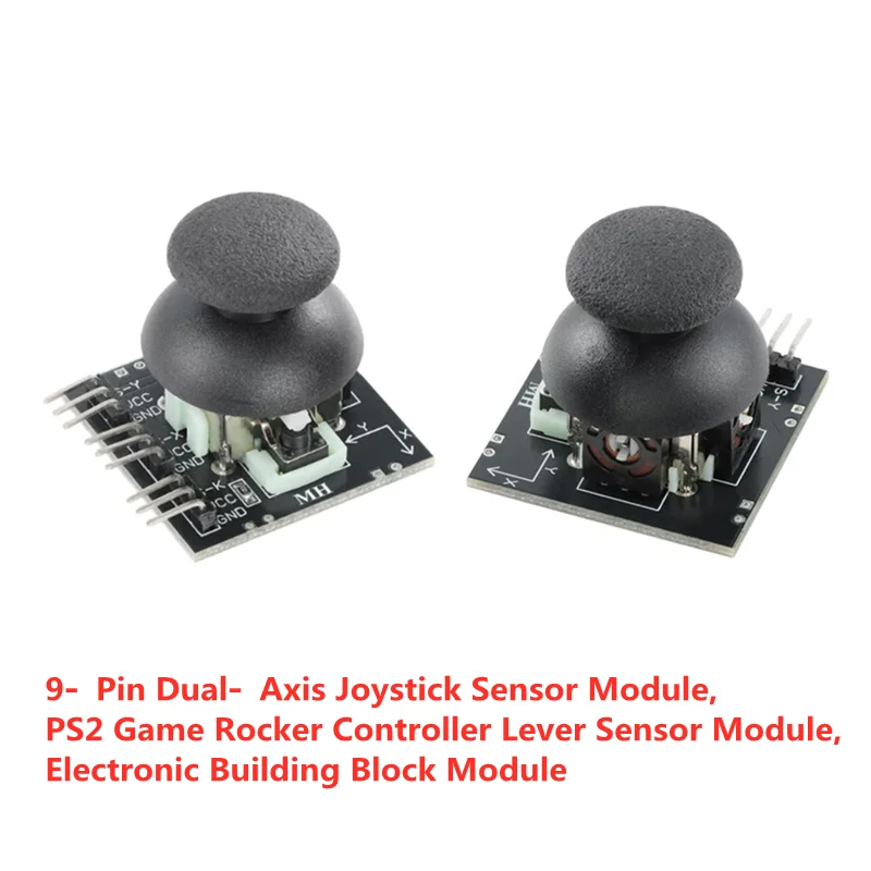 2PCS 9‑Pin Dual‑Axis Joystick Sensor Module, PS2 Game Rocker Controller Lever Sensor Module, Electronic Building Block Module